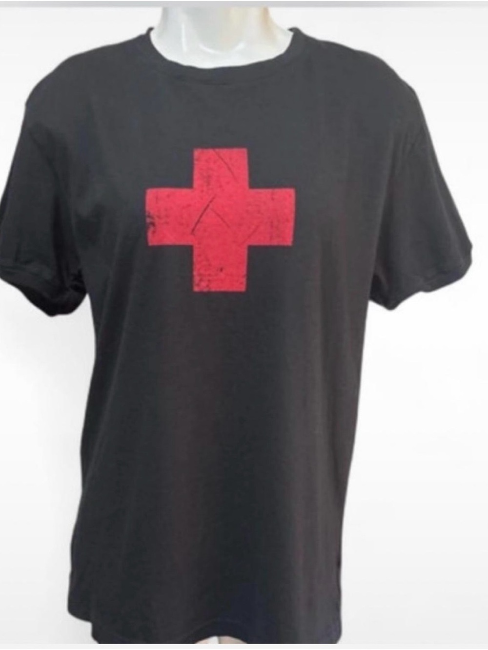 Y2K Distressed Red Cross Graphic Tee vintage deadstock nwot